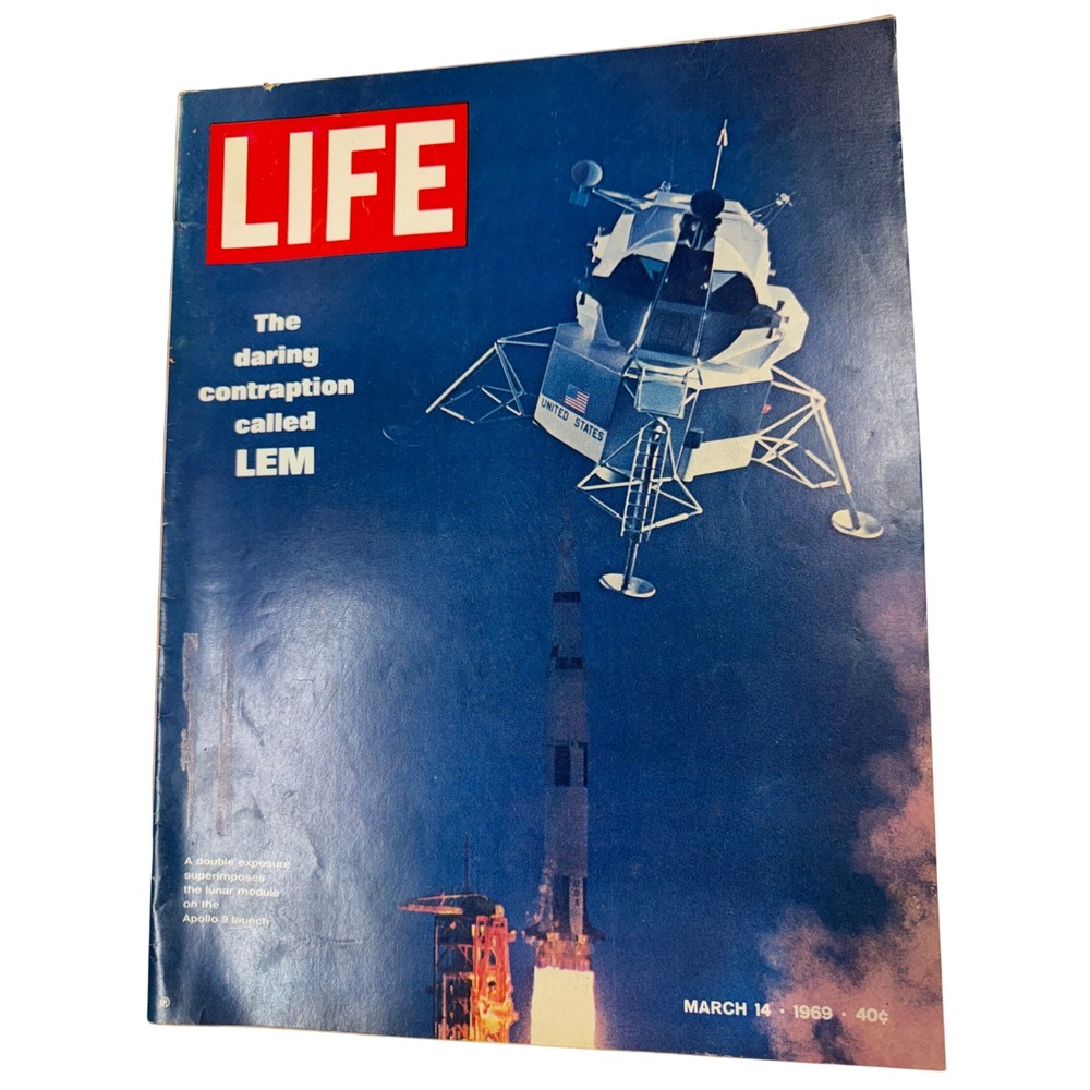 Vintage LIFE Magazine March 14 1969 Apollo 9 Lunar Module LEM Space Race History